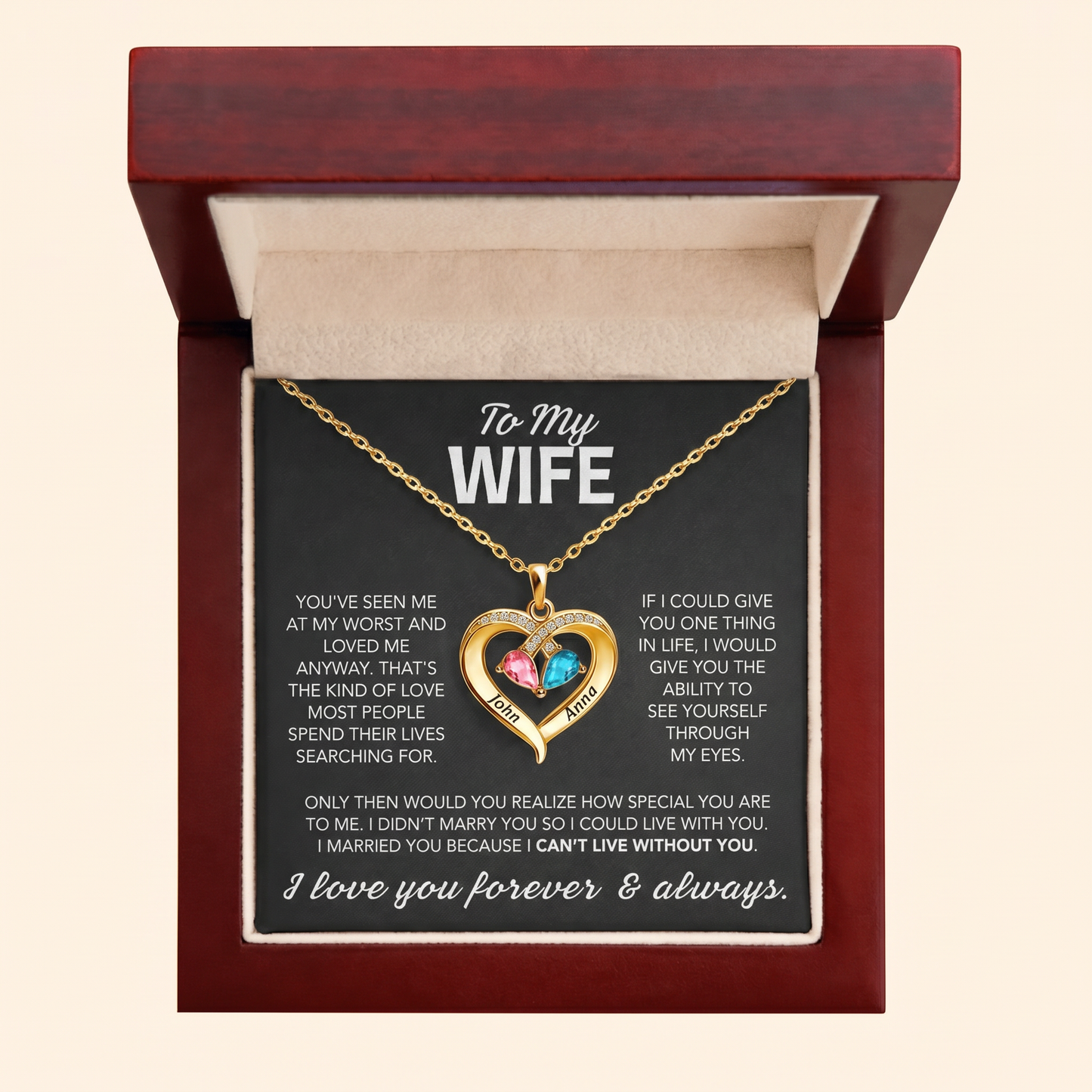 Birthstone Heart Necklace