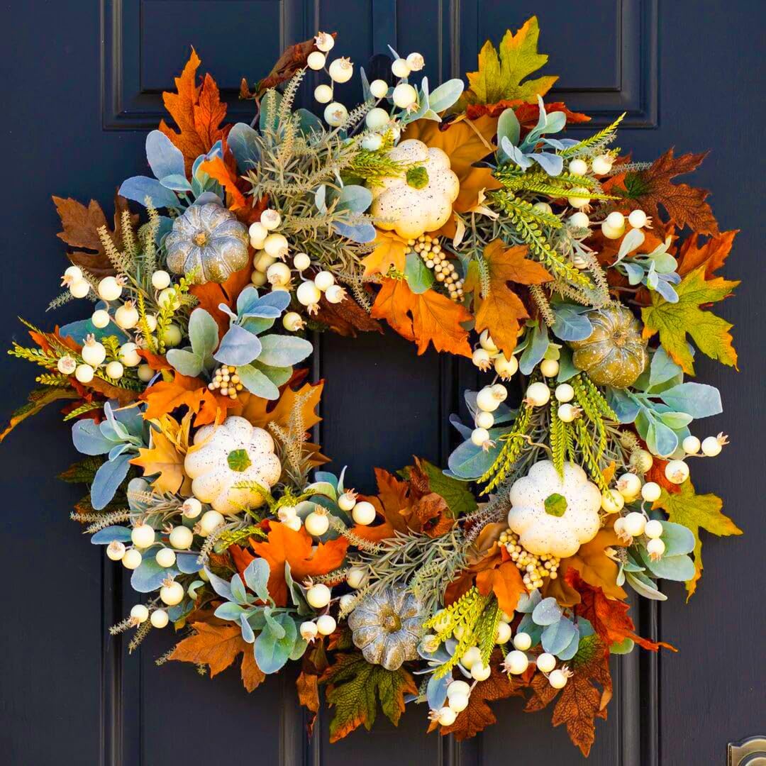 Autumn Wreath with Maple Leaf