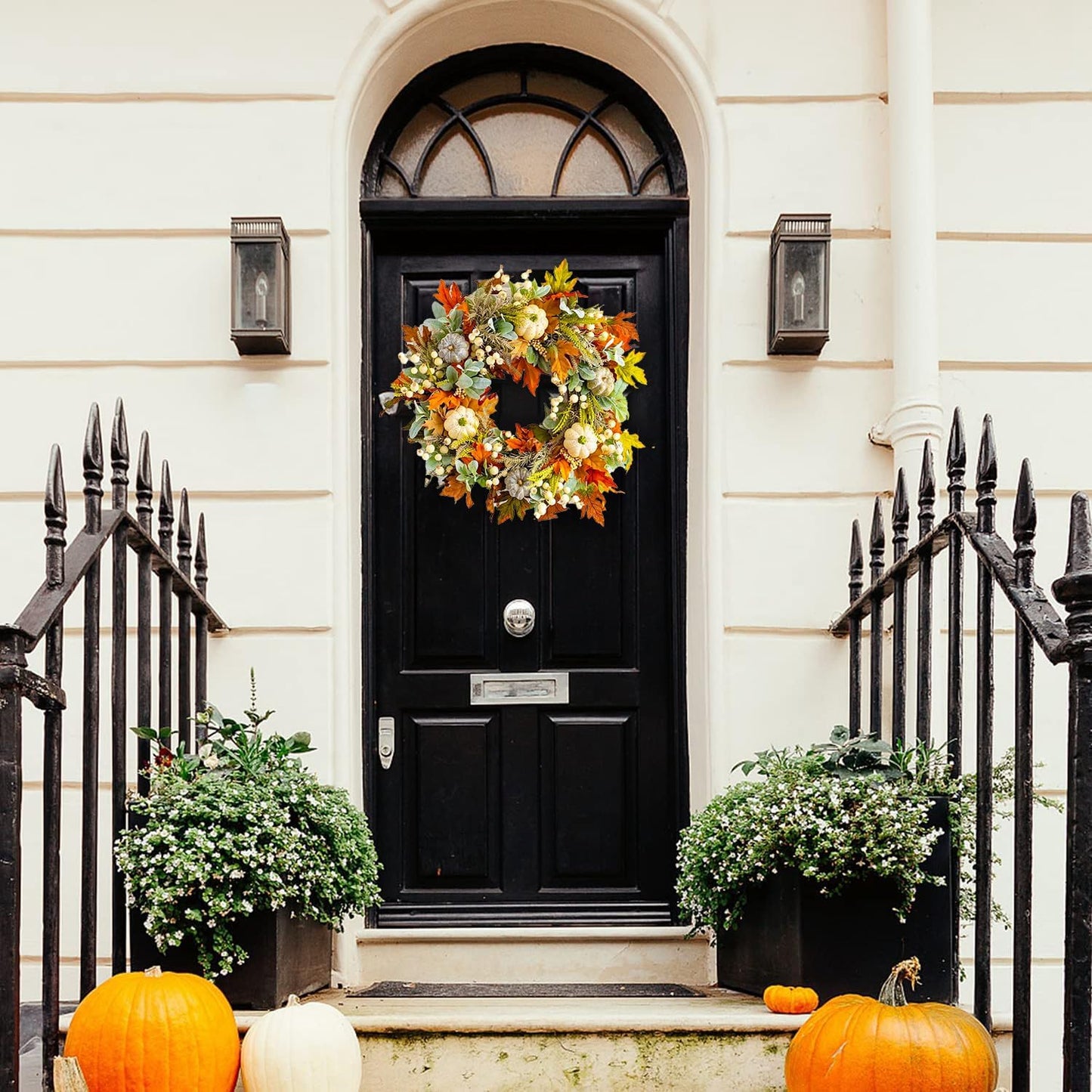 Autumn Wreath with Maple Leaf
