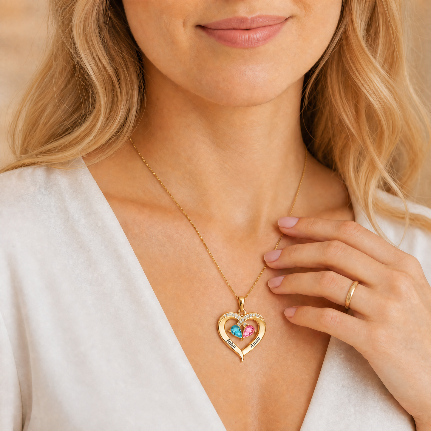 Birthstone Heart Necklace
