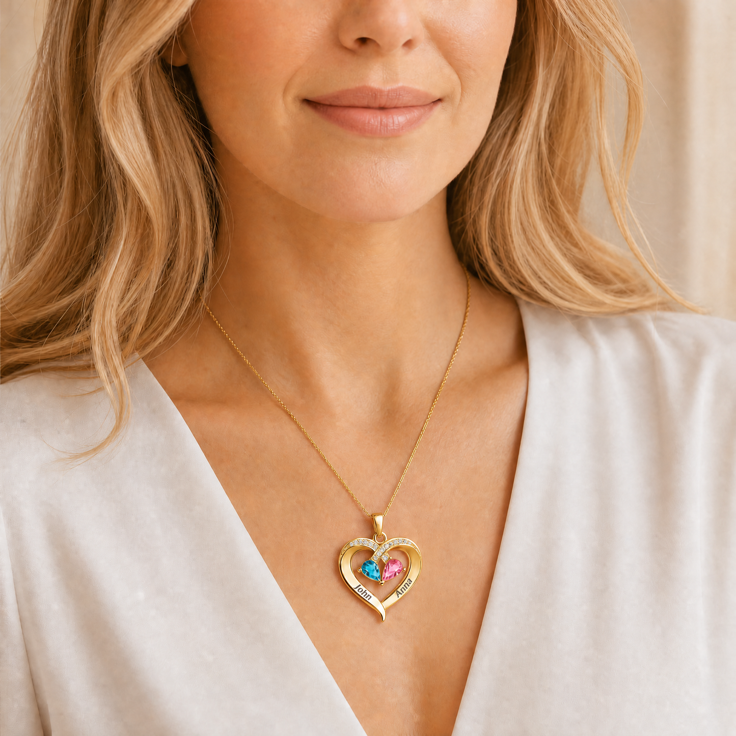 Birthstone Heart Necklace