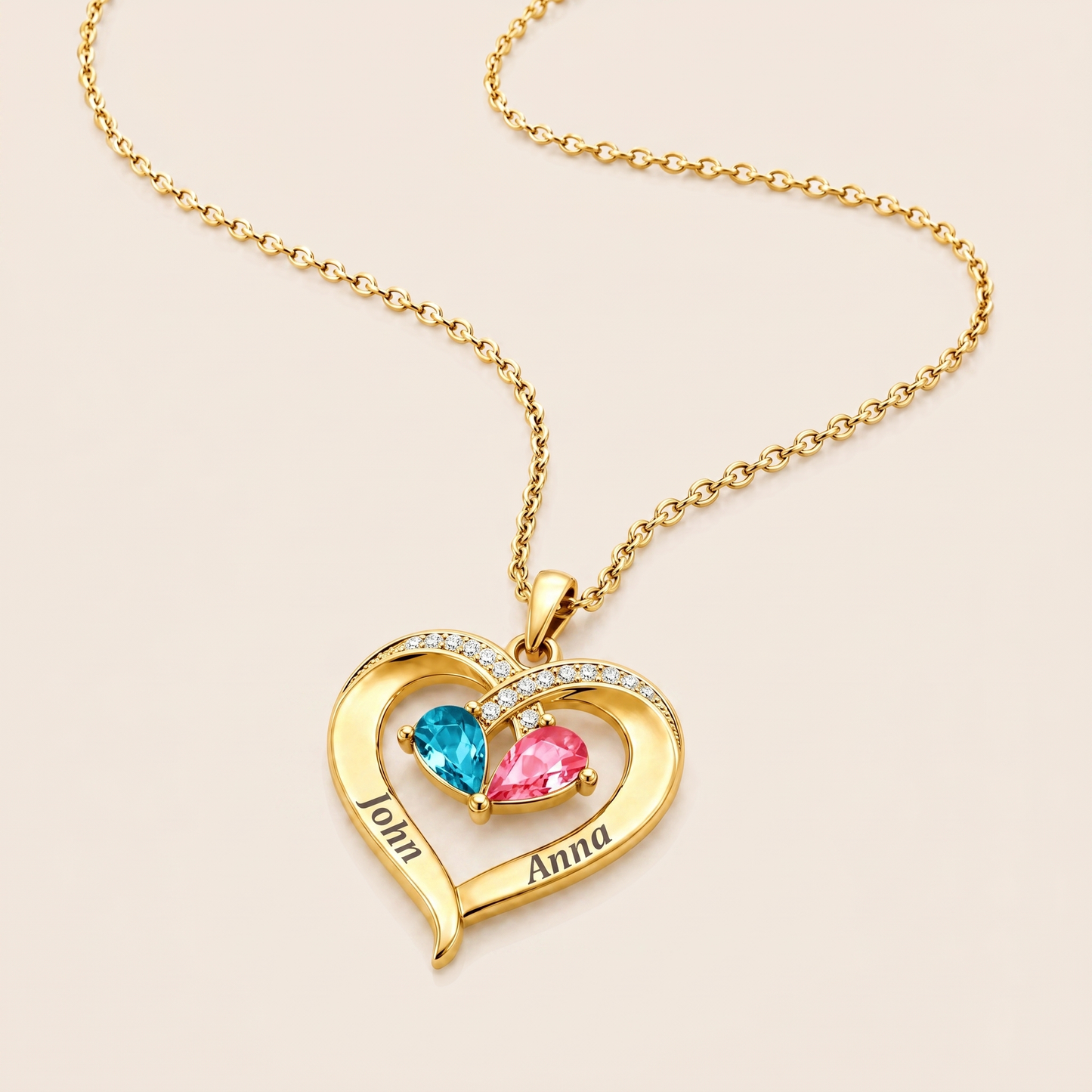 Birthstone Heart Necklace